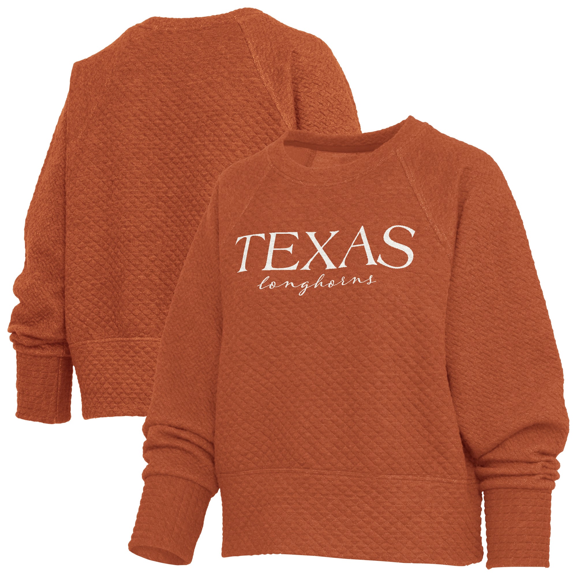 Sweat-shirt matelassé Champagne Nova pour femme Pressbox Texas Orange Longhorns