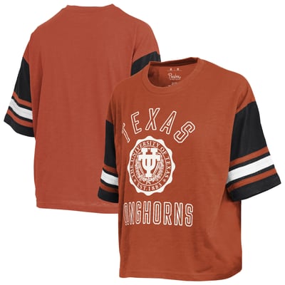  Texas Longhorns Pressbox Women's Sunday Colorblock Seal T-Shirt - Texas Orange