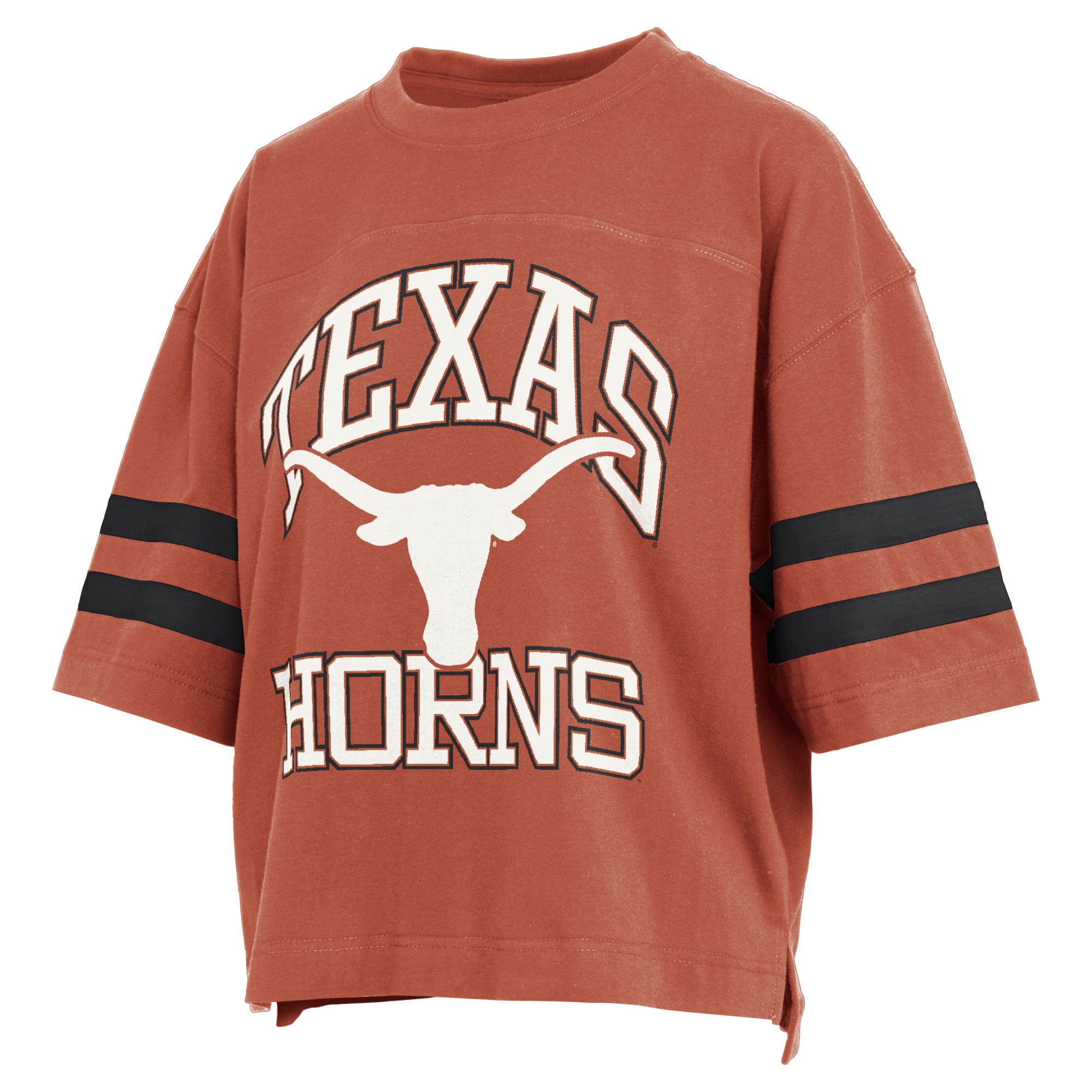 Women's Pressbox Texas Orange Longhorns Wayne Tyler Cropped T-Shirt