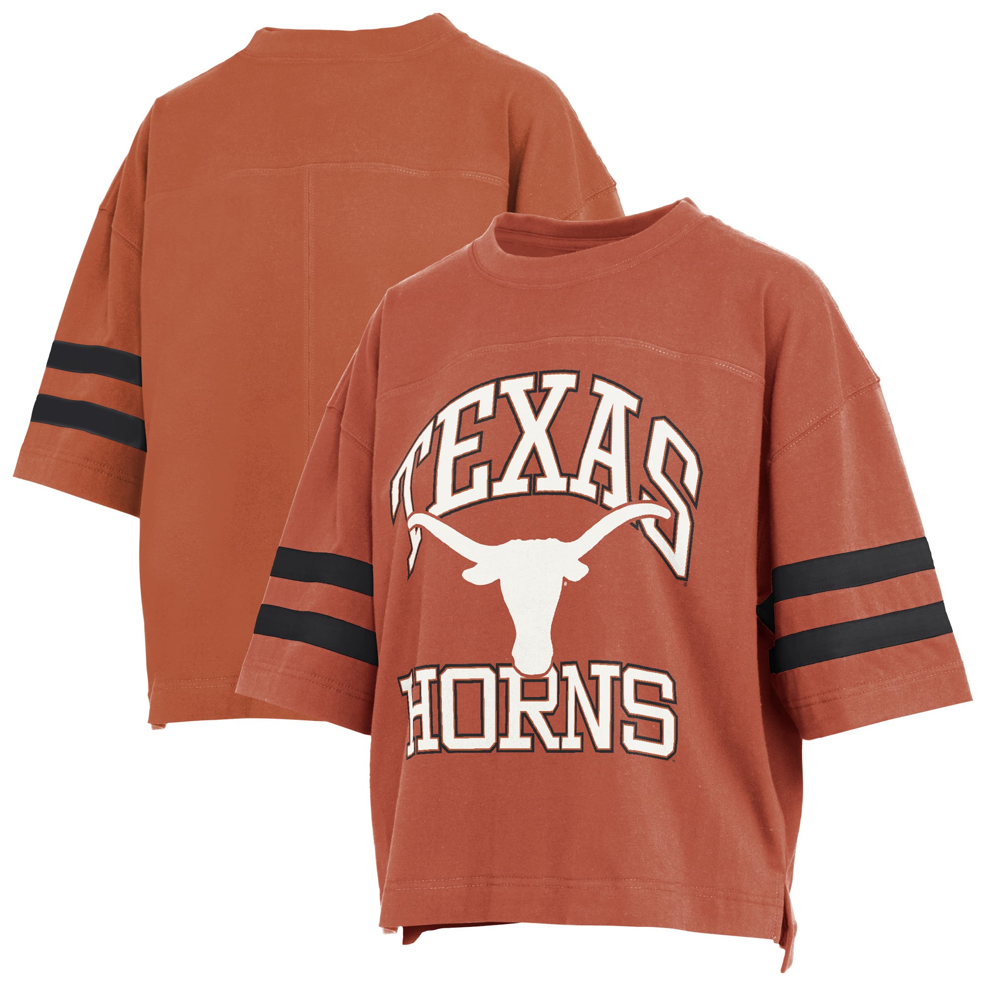 T-shirt court Pressbox Texas Orange pour femmes, motif Wayne Tyler des Longhorns