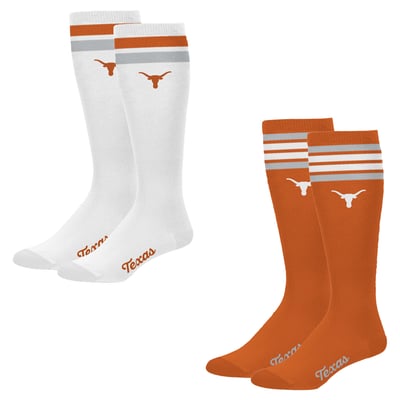 Texas Longhorns PRO Compression Women's Varsity Stripe Knee-High Compression Socks Two Pack