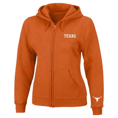  Texas Longhorns Profile Women's Plus Size Full-Zip Hooded Jacket - Texas Orange