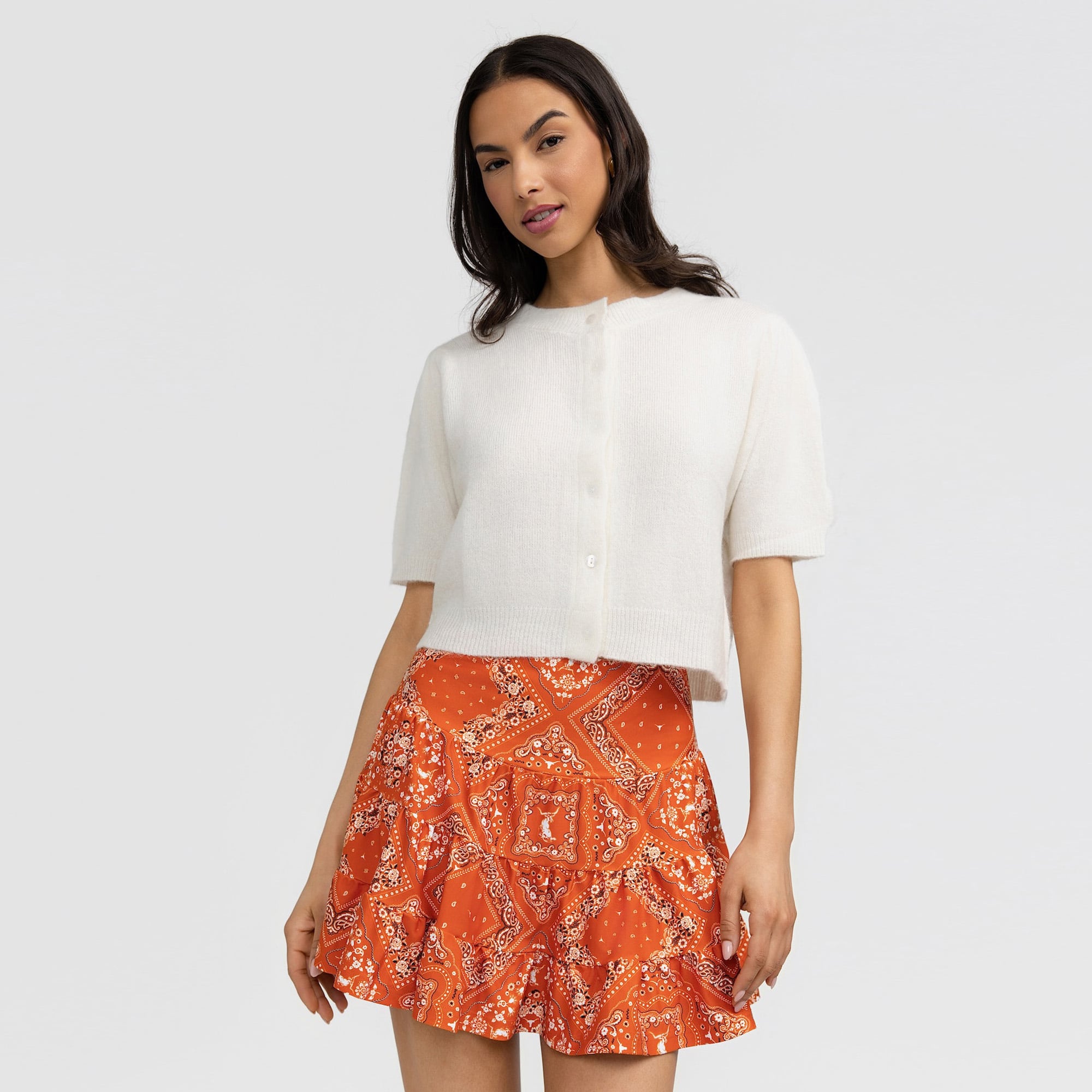 Women's Smith & Quinn Texas Orange Longhorns Avery Bandana Print Skort