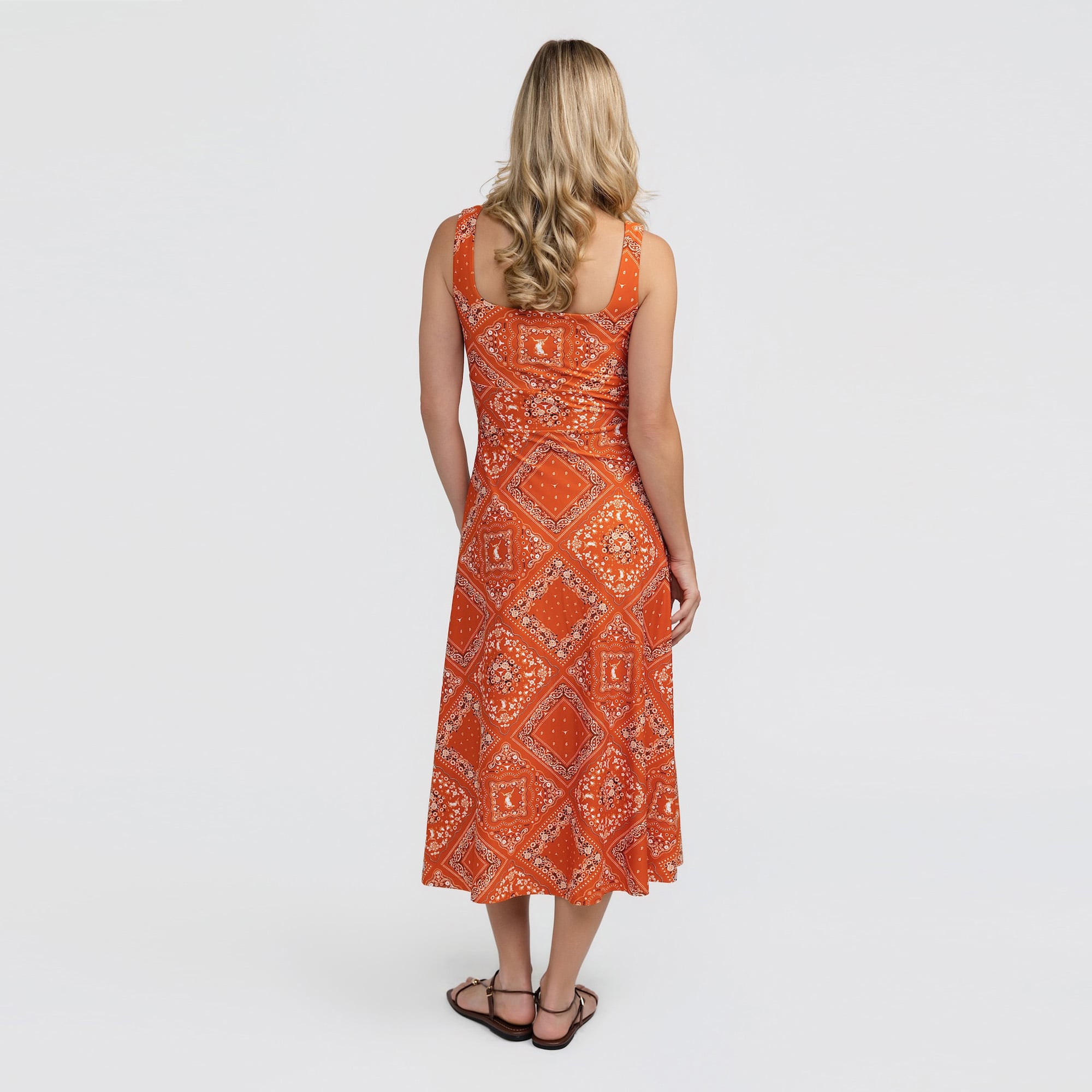 Women's Smith & Quinn Texas Orange Longhorns Deidra Bandana Print Maxi Dress