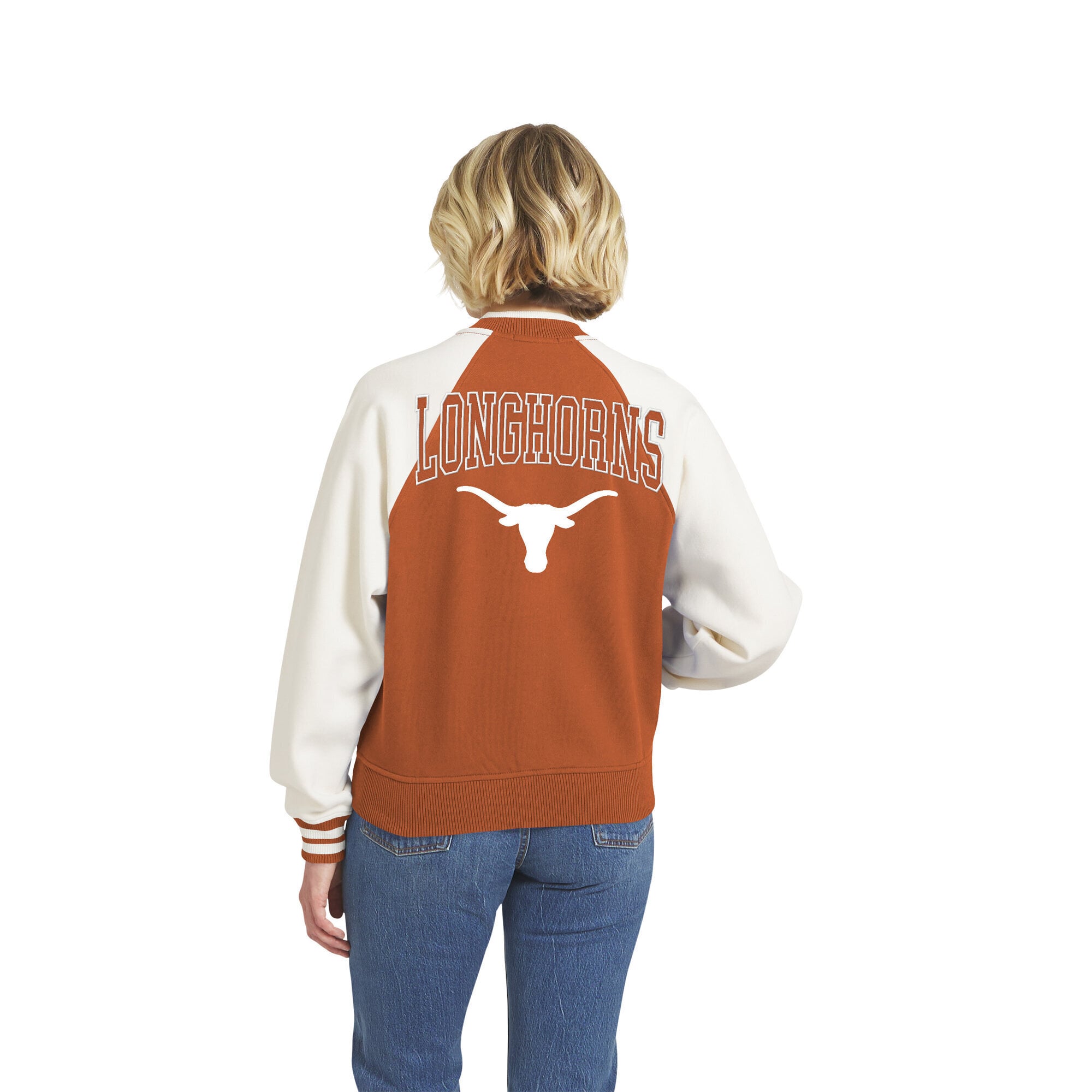 Veste raglan zippée intégrale WEAR by Erin Andrews Texas Orange Longhorns pour femmes