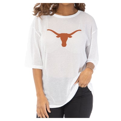 Texas Longhorns Women's Mallory Mesh Oversized Fashion Jersey - White