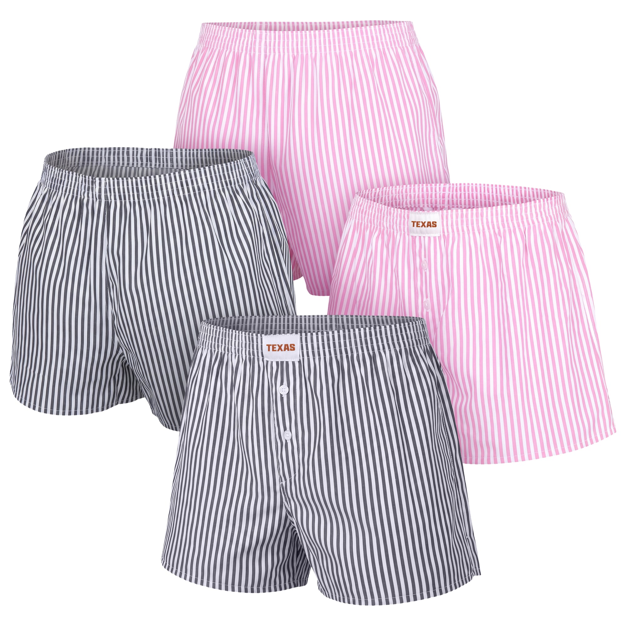 Women's ZooZatz Pink/Black Texas Longhorns Two-Pack Boxer Shorts Set