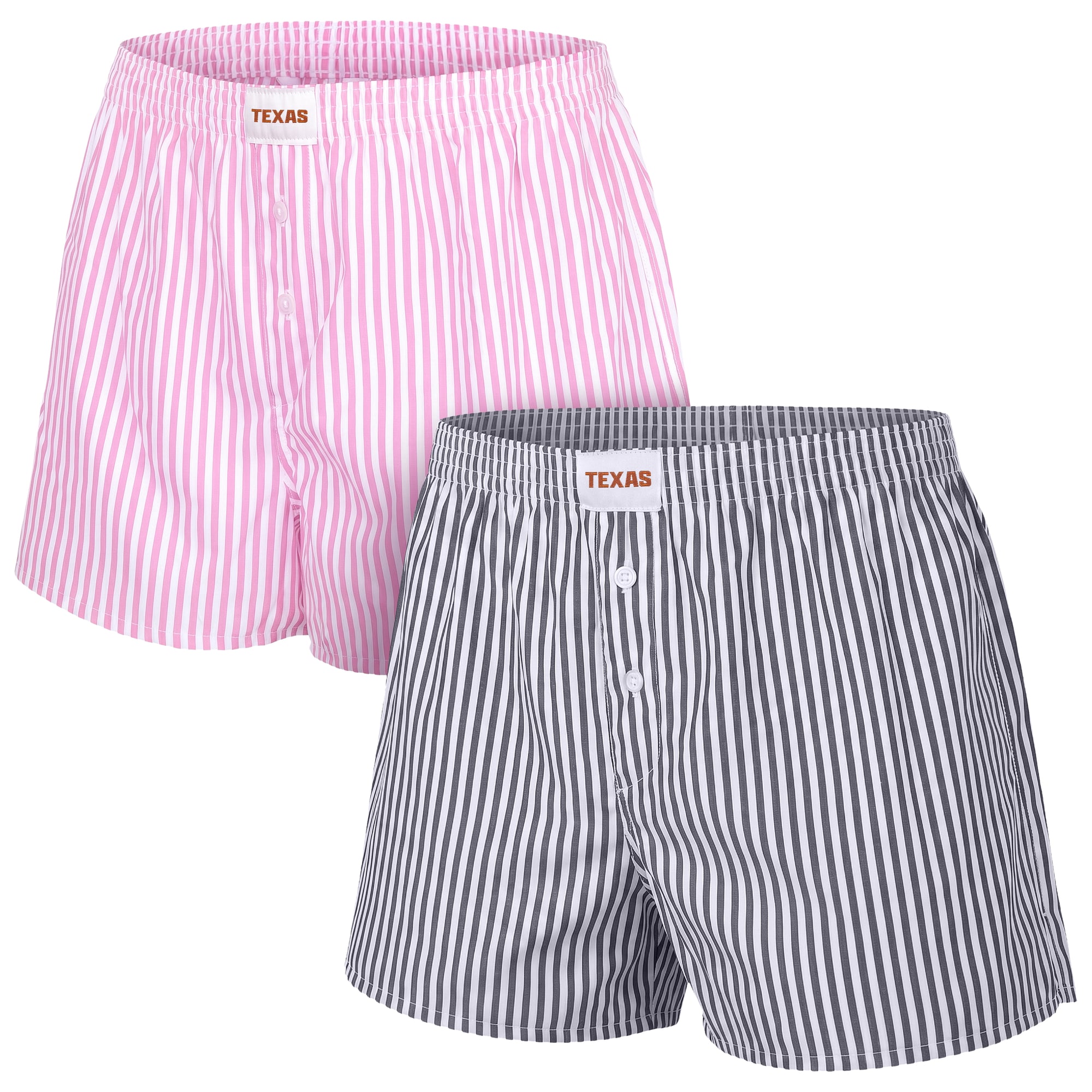 Women's ZooZatz Pink/Black Texas Longhorns Two-Pack Boxer Shorts Set