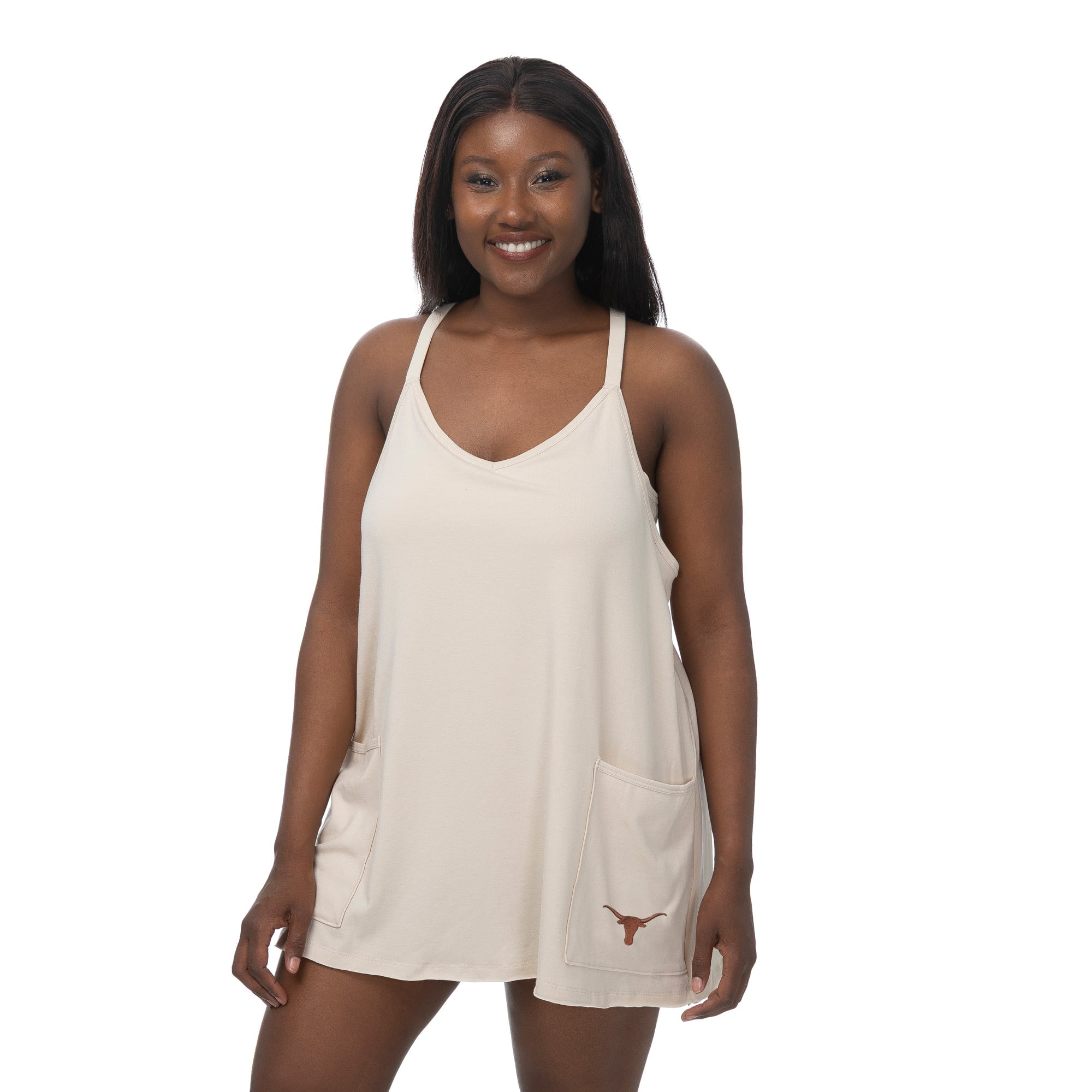 Women's ZooZatz Tan Texas Longhorns Active Pocketed Tri-Blend Skort Dress