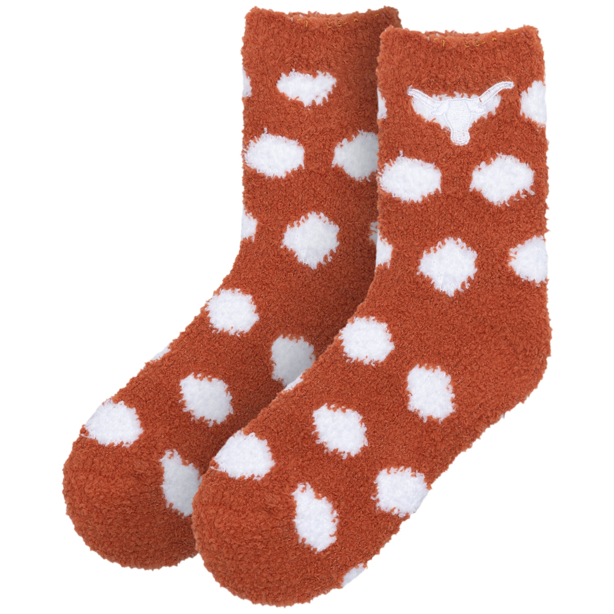 Chaussettes courtes à pois duveteux ZooZatz Texas Longhorns pour femmes