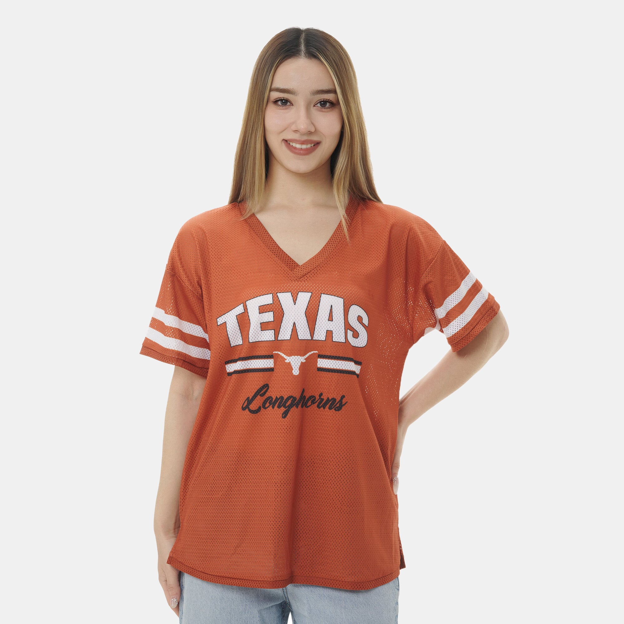 Women's ZooZatz Texas Orange Longhorns Mesh Jersey Kickoff T-Shirt