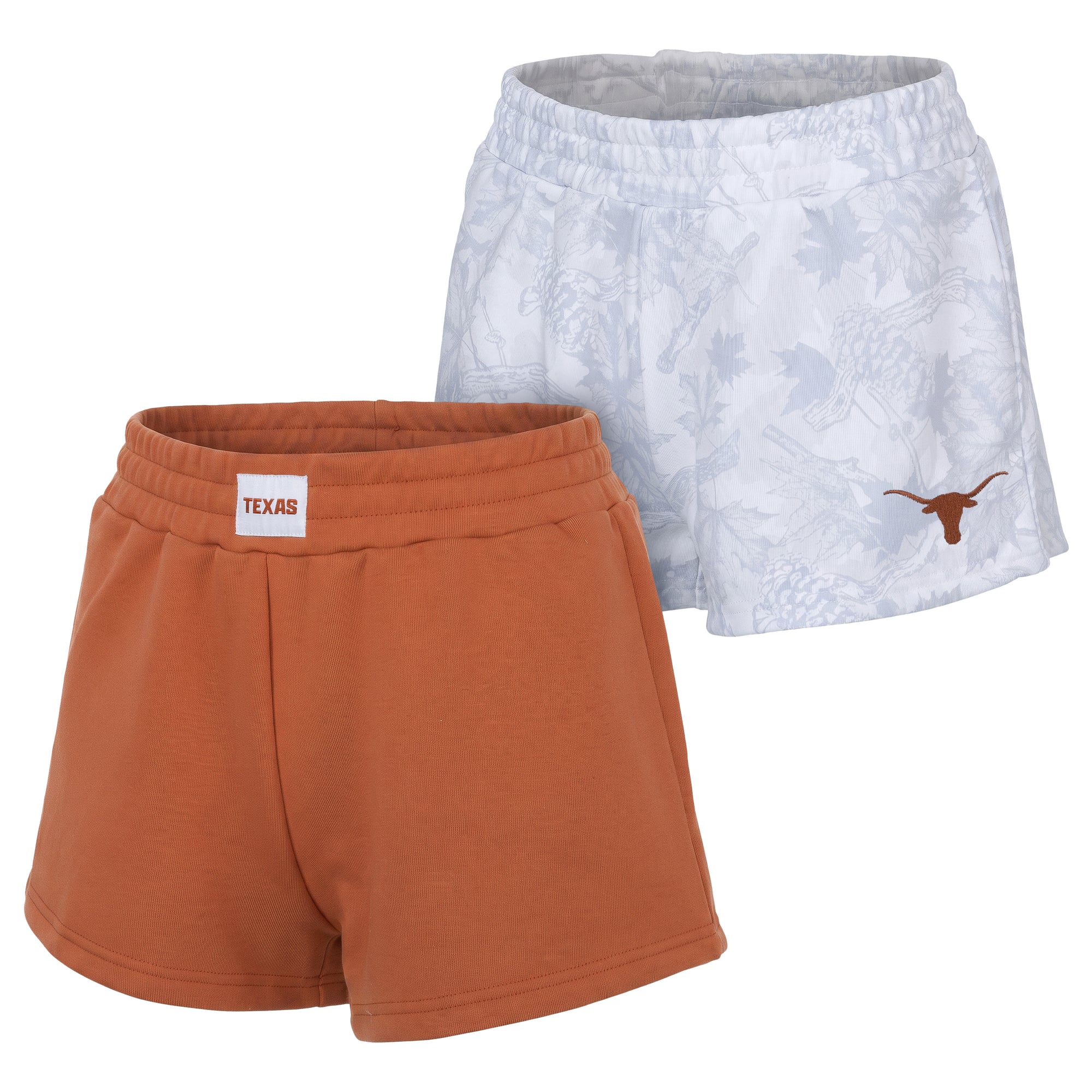 Women's ZooZatz  Texas Orange/Gray Longhorns Two-Pack Knockout Shorts Set