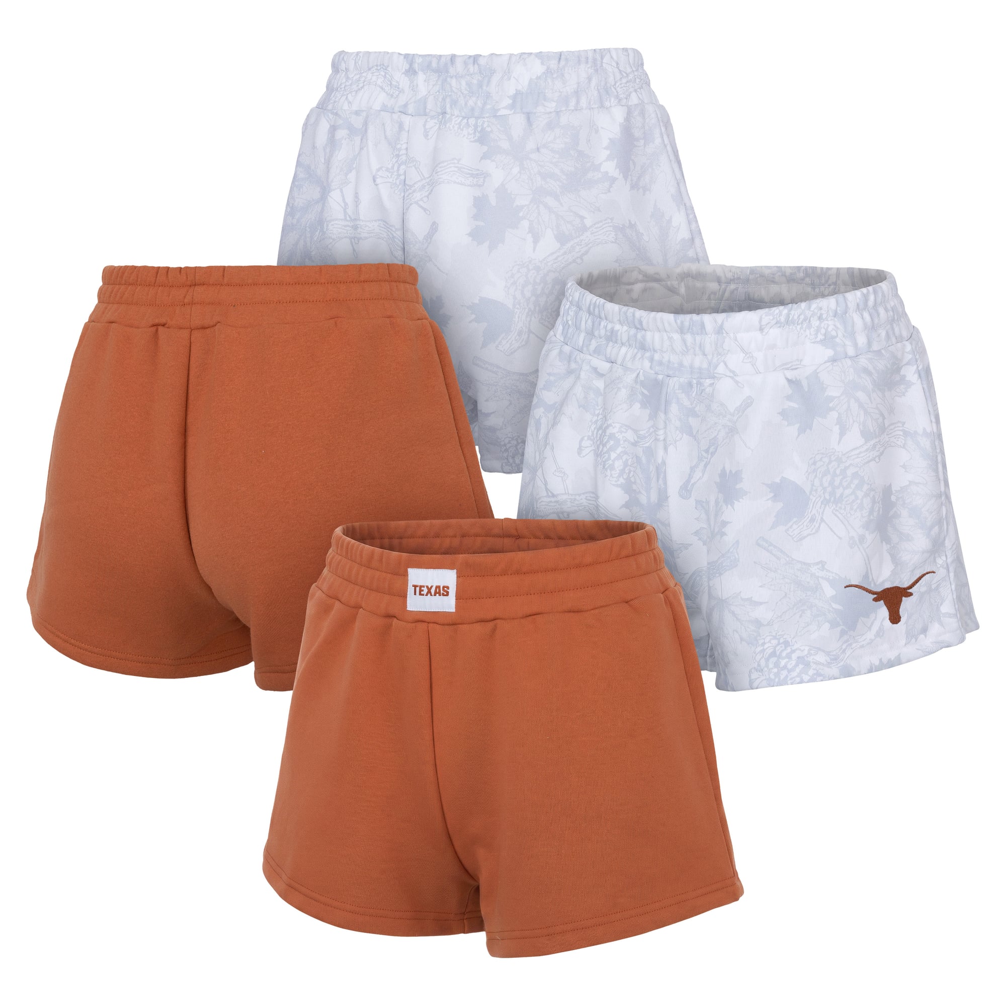 Women's ZooZatz  Texas Orange/Gray Longhorns Two-Pack Knockout Shorts Set