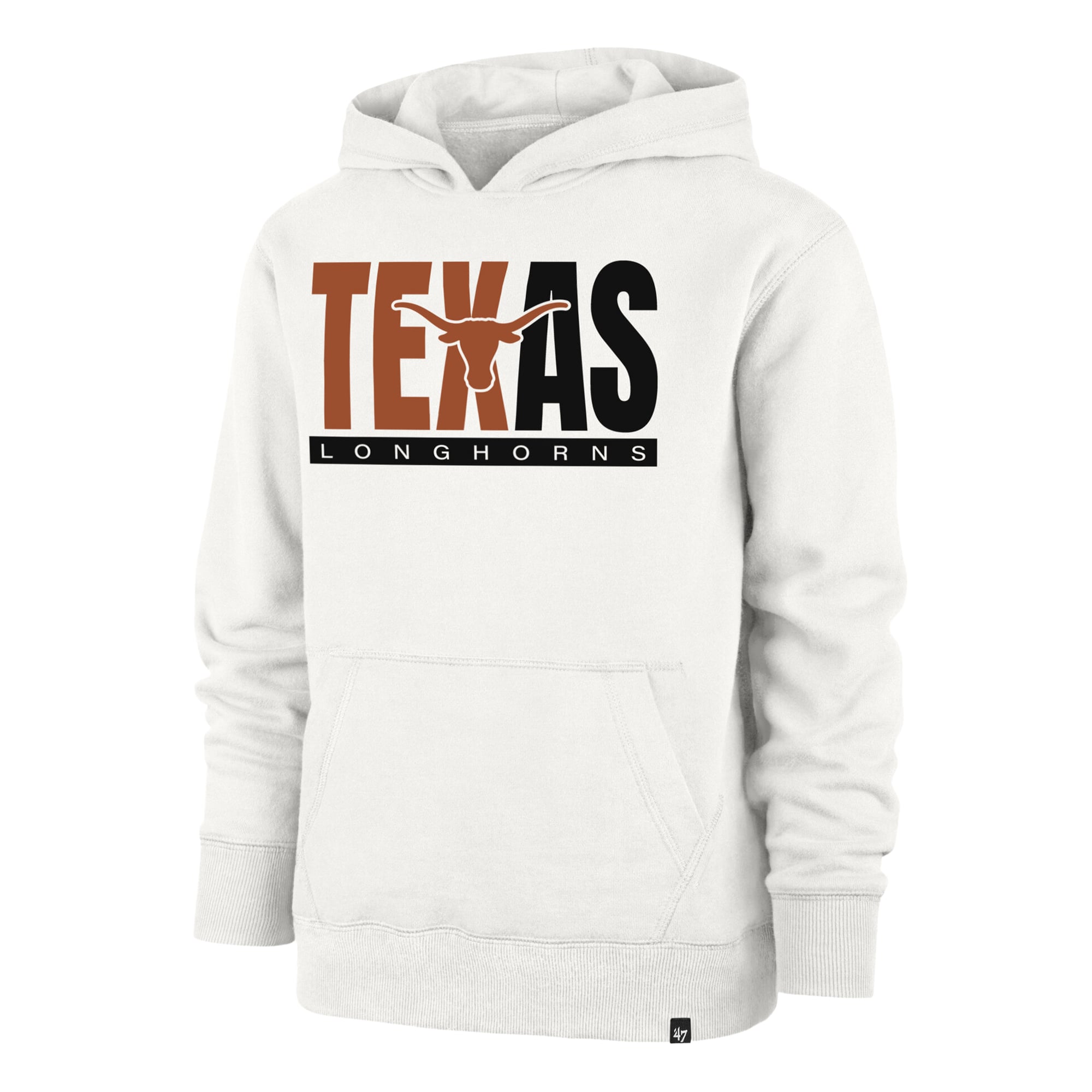 Youth '47 Cream Texas Longhorns Block Text Pullover Hoodie