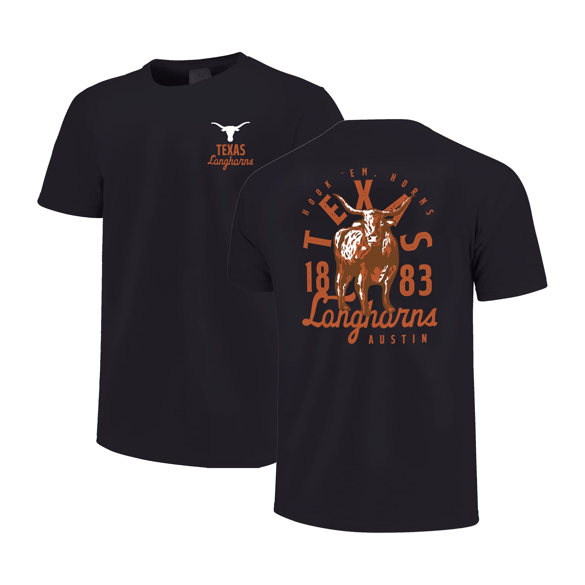 T-shirt noir à superposition de mascotte des Texas Longhorns pour jeunes