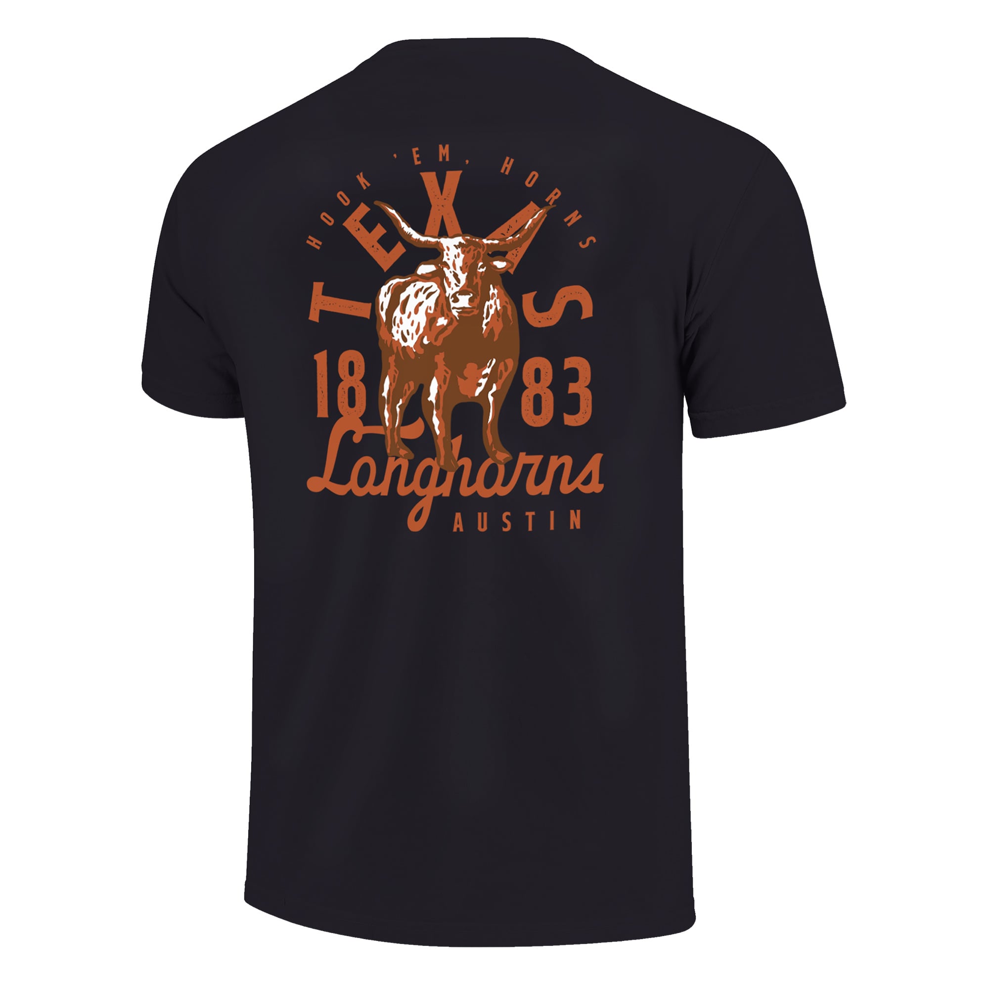 T-shirt noir à superposition de mascotte des Texas Longhorns pour jeunes