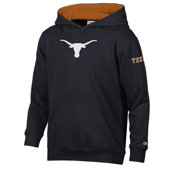 Youth Champion Black Texas Longhorns Fleece Hoodie