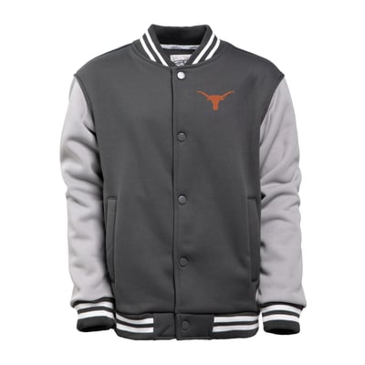 Texas Longhorns Garb Youth Zeo Varsity Full-Snap Jacket - Charcoal/Gray