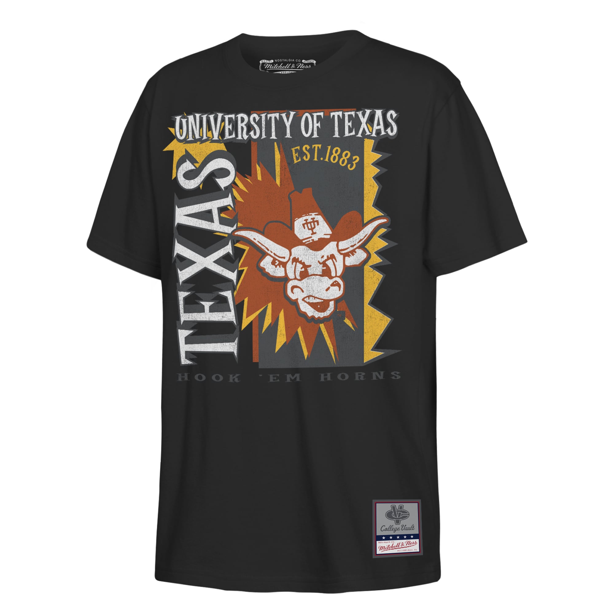 T-shirt Mitchell & Ness Black Texas Longhorns pour jeunes, style rétro années 90