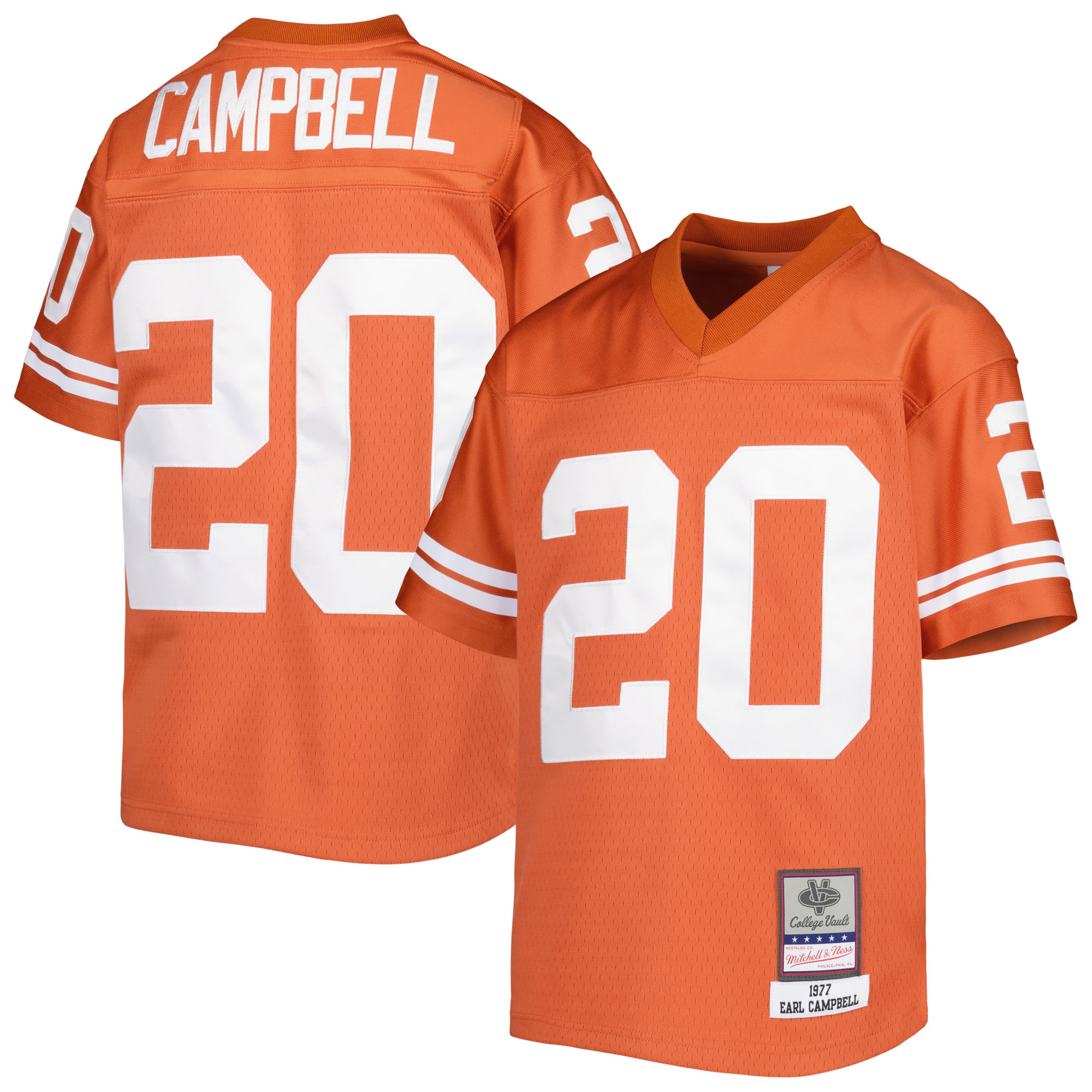 Youth Mitchell & Ness Earl Campbell Texas Orange Longhorns Throwback Jersey
