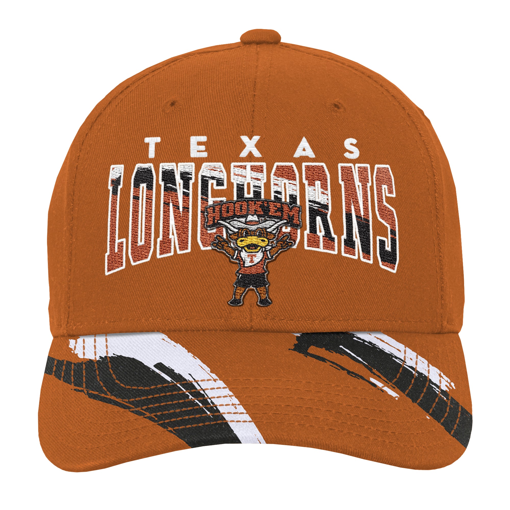 Casquette ajustable Mitchell & Ness Texas Orange Texas Longhorns Mascot Streaks Pro Crown pour enfant