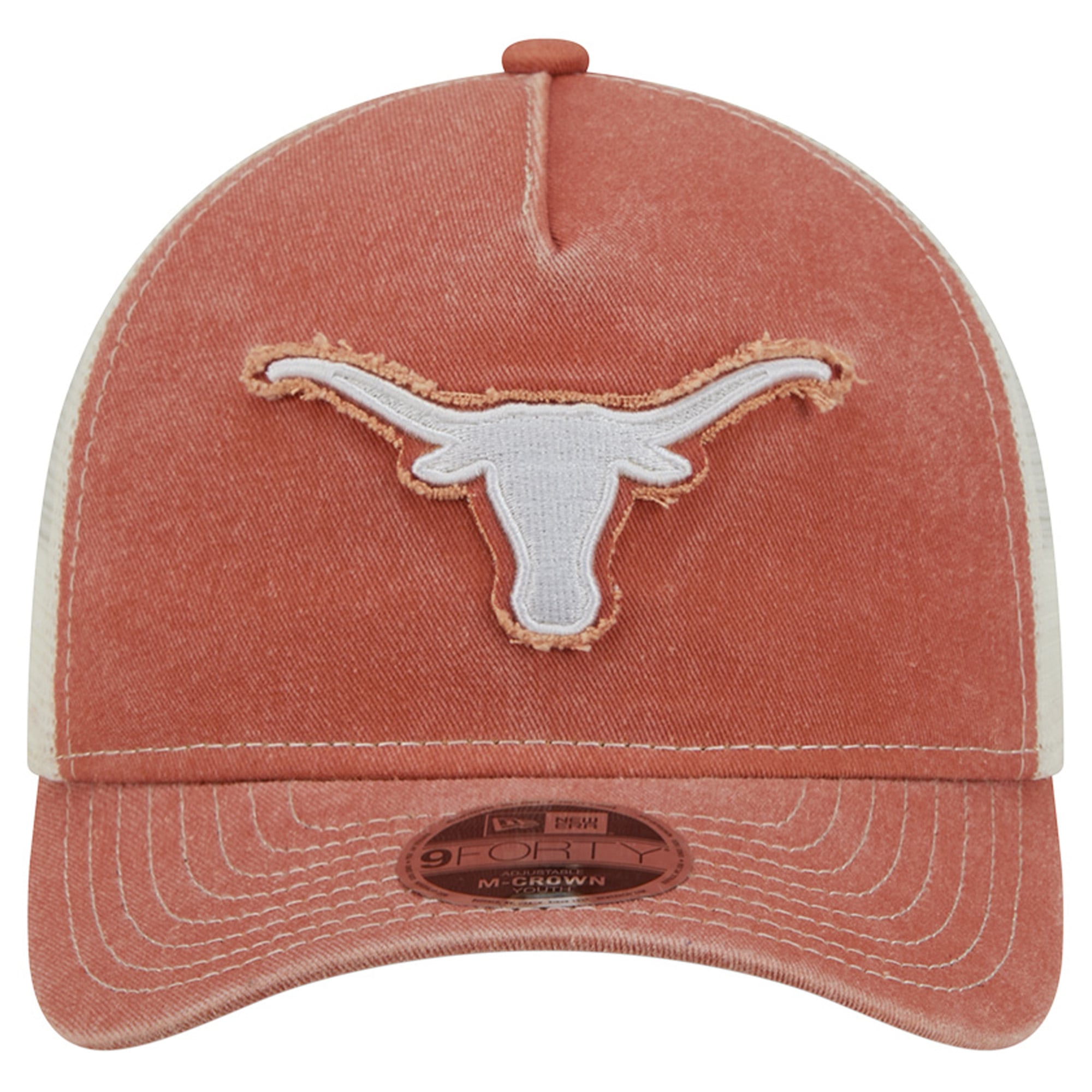 Youth New Era Texas Orange Texas Longhorns Retro A-Frame Adjustable Trucker Hat