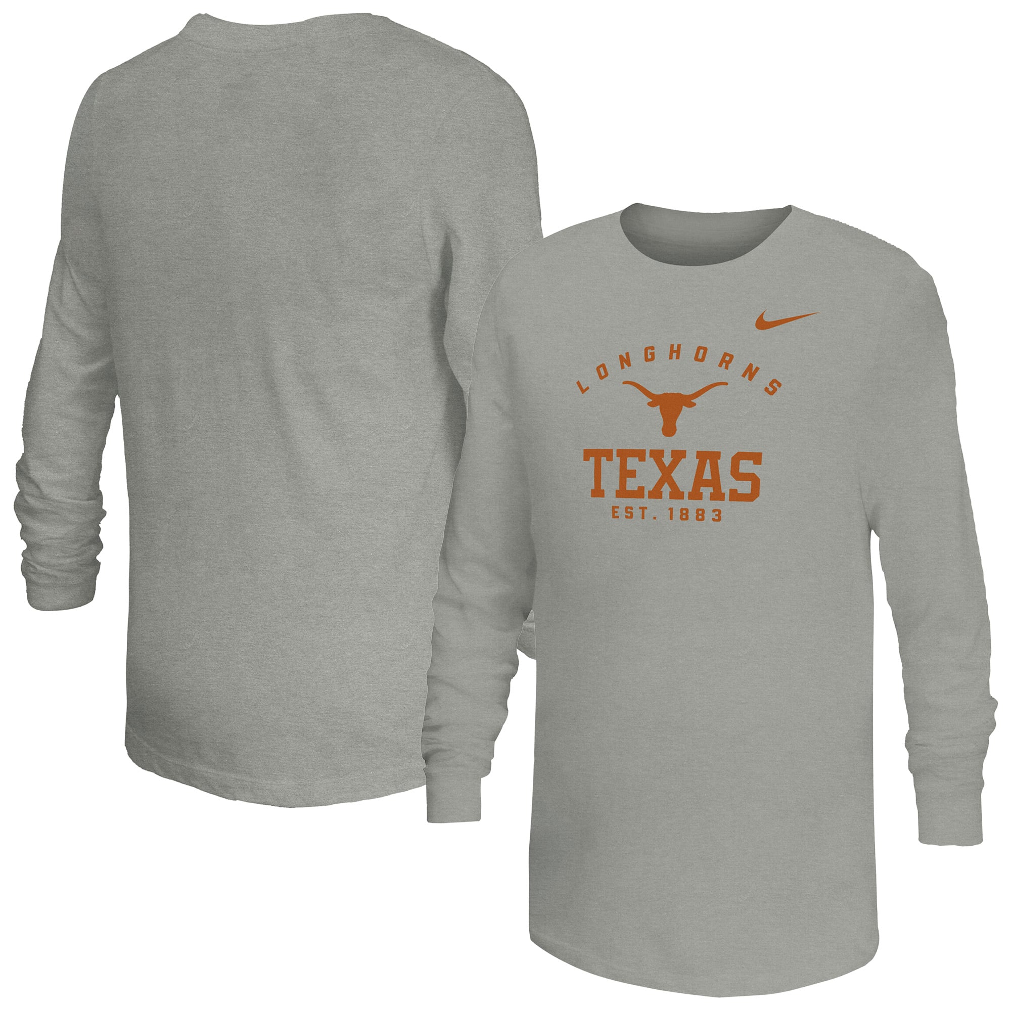 Youth Nike  Gray Texas Longhorns Legend Dri-FIT Long Sleeve T-Shirt