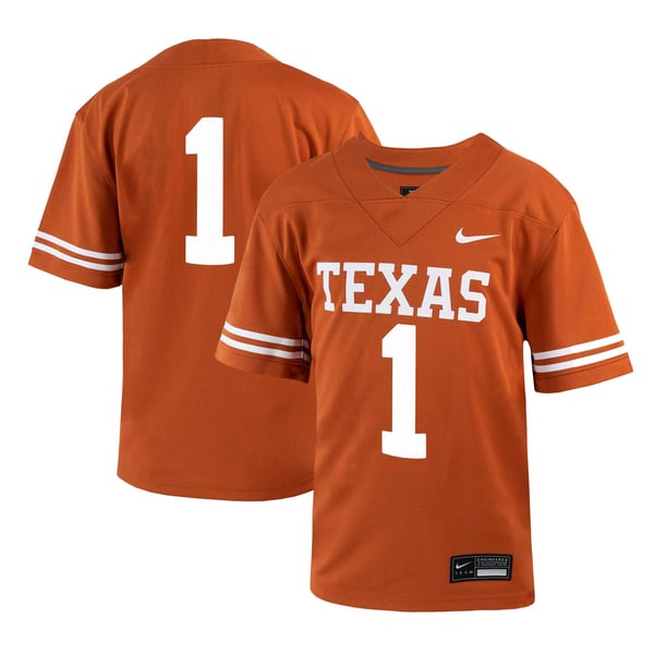 Youth Nike #1 Texas Orange Texas Longhorns Home Untouchable Jersey