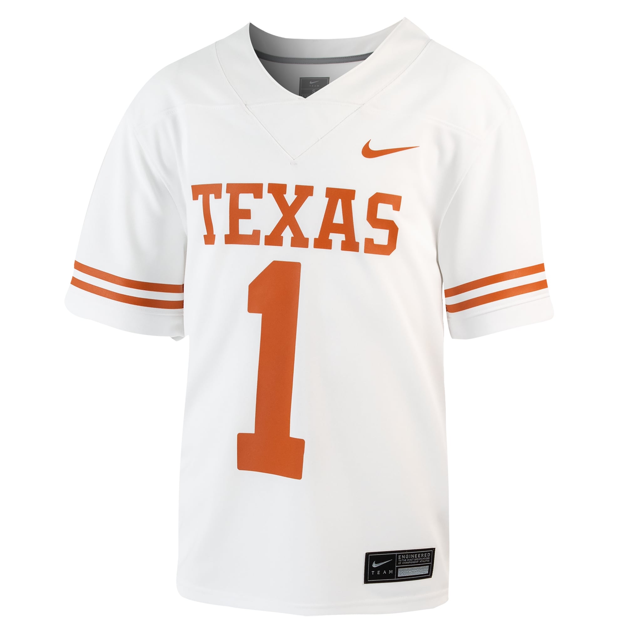 Youth Nike #1 White Texas Longhorns Untouchable Football Jersey