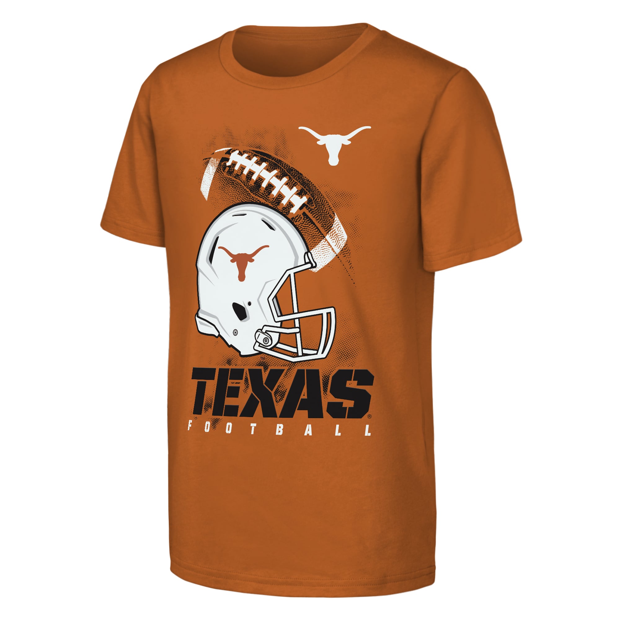 T-shirt pour jeunes Outerstuff Texas Orange Longhorns For the Glory avec casque de football américain