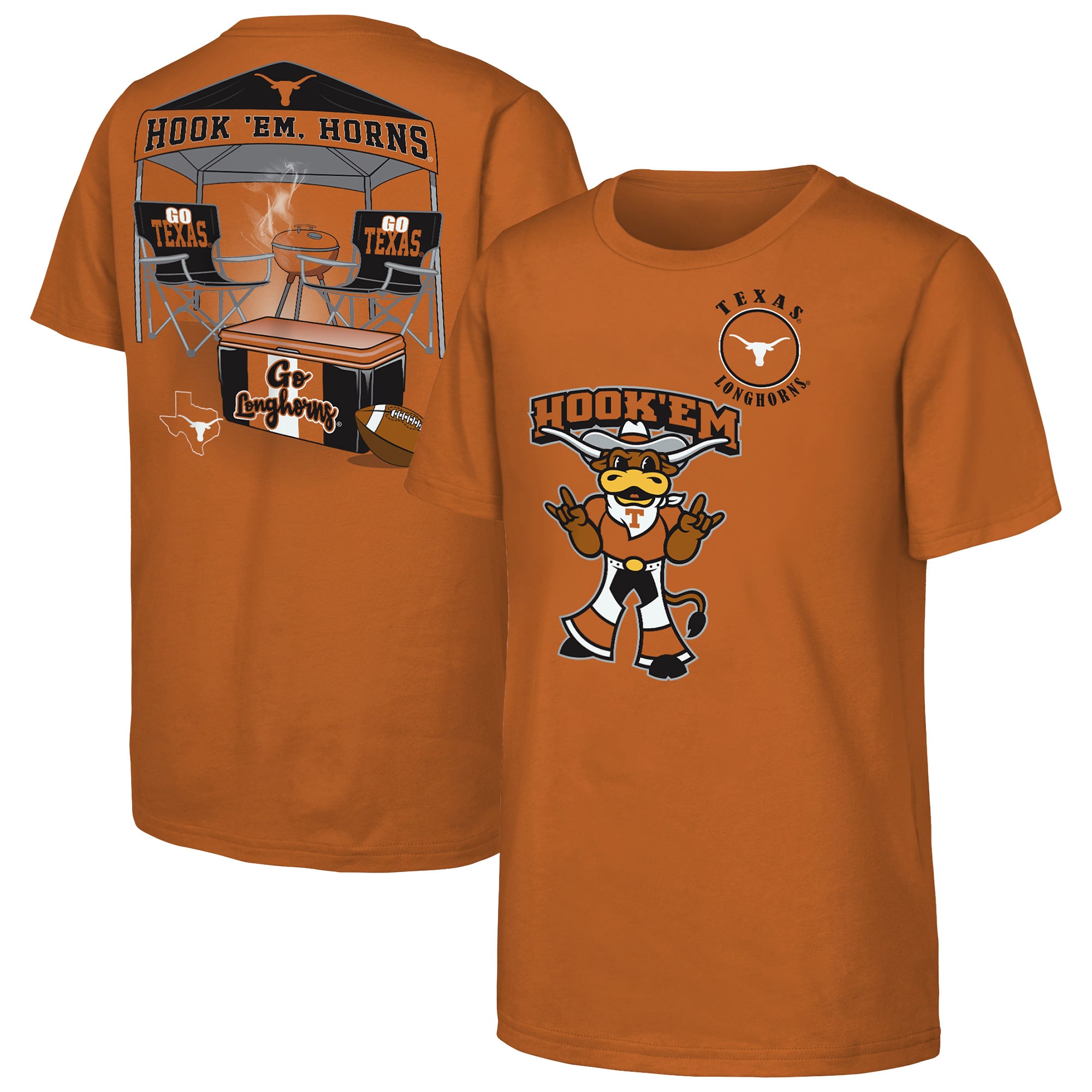 T-shirt Outerstuff Texas Orange Longhorns Tailgater Hometown pour jeunes