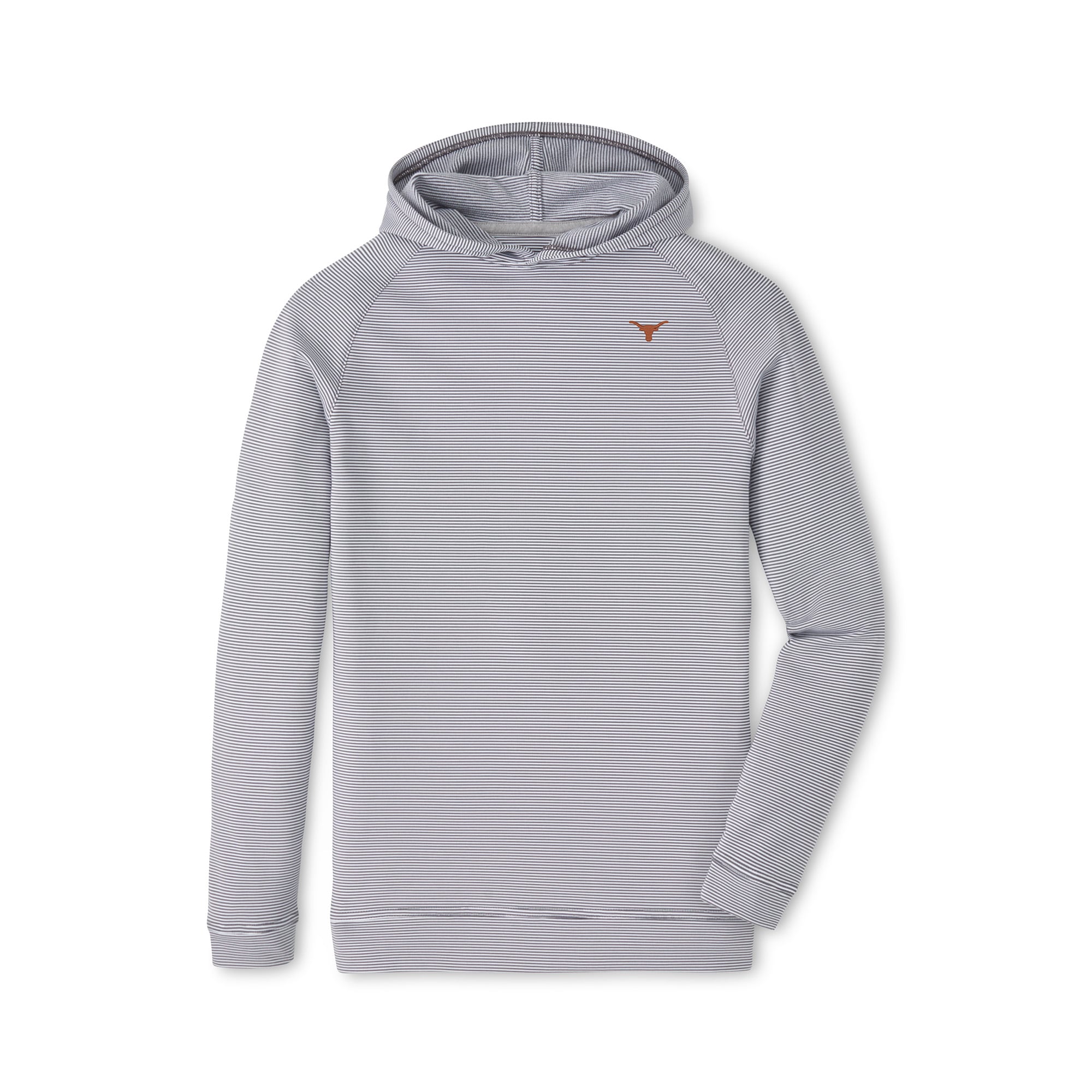 Sweat à capuche de performance Peter Millar Gray Texas Longhorns Pine Sugar Stripe pour jeunes