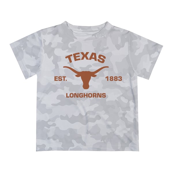 Youth Vive La Fete Gray Texas Longhorns Est. Date Camo T-Shirt