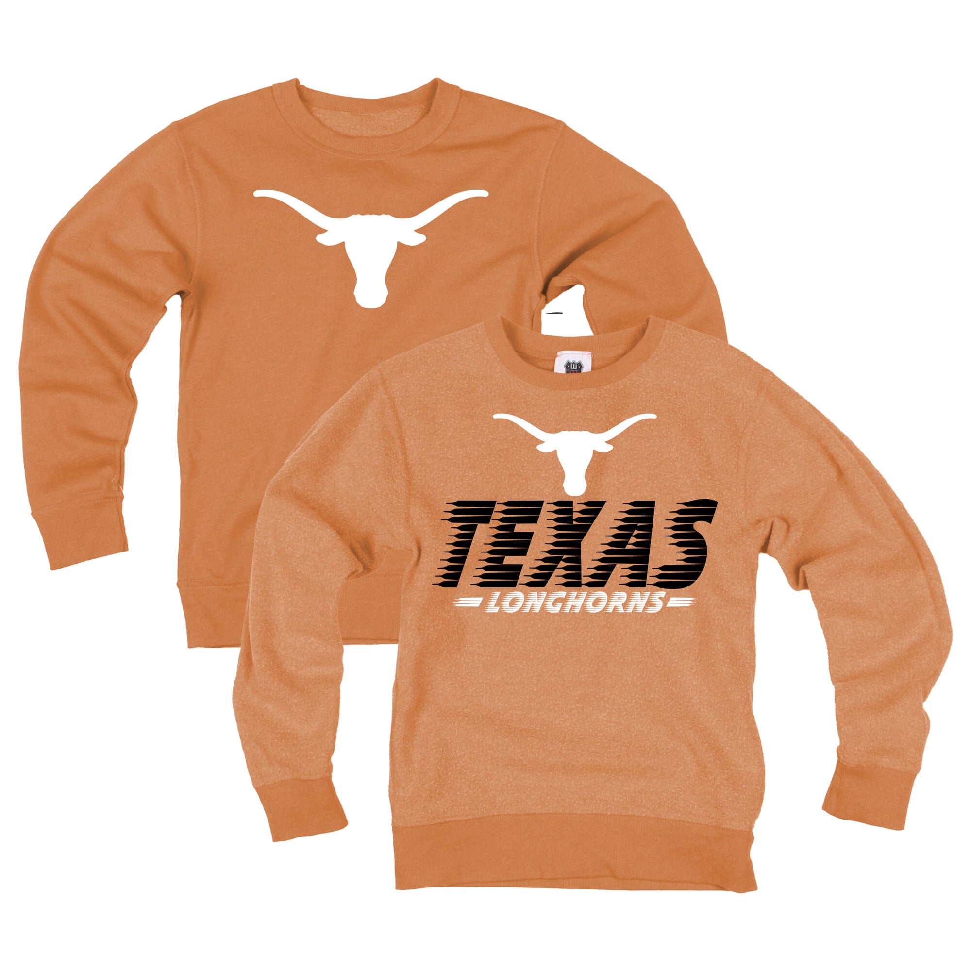 Youth Wes & Willy  Texas Orange Longhorns Reversible Sweatshirt