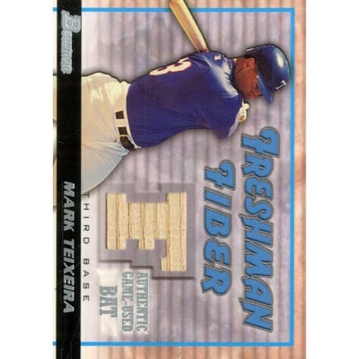 2002 Bowman Draft Freshman Fiber #MT Mark Teixeira Bat