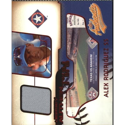 2002 Fleer Authentix Jersey AuthenTIX #JAAR Alex Rodriguez