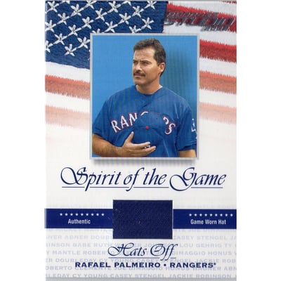 2002 Studio Spirit of the Game Hats Off #35 Rafael Palmeiro