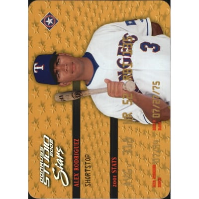 2002 Studio Stars Gold #5 Alex Rodriguez
