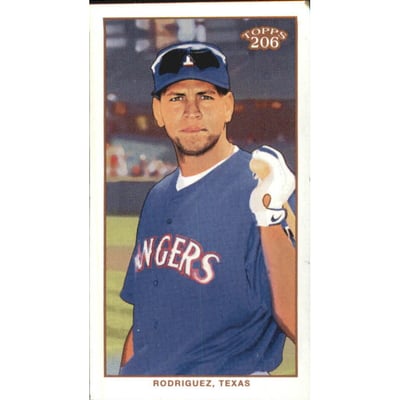 2002 Topps 206 Sweet Caporal Blue #308A A.Rodriguez Blue Jsy