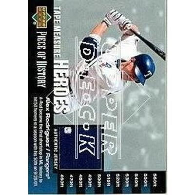 2002 UD Piece of History Tape Measure Heroes Jersey #AR Alex Rodriguez