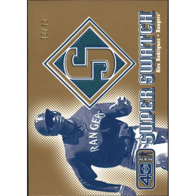 2002 Upper Deck 40-Man Super Swatch Gold #SAR Alex Rodriguez