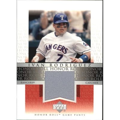 2002 Upper Deck Honor Roll Game Jersey #JIR4 Ivan Rodriguez