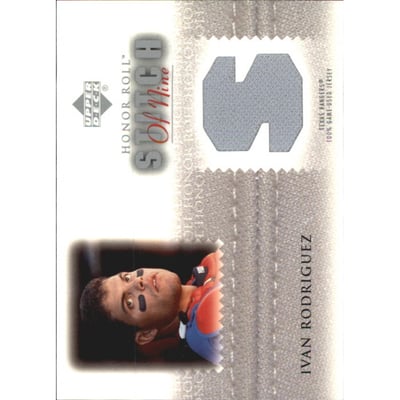 2002 Upper Deck Honor Roll Stitch of Nine Game Jersey #S9IR3 Ivan Rodriguez No Hat