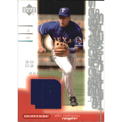 2002 Upper Deck Ovation Lead Performer Jerseys #LPAR Alex Rodriguez