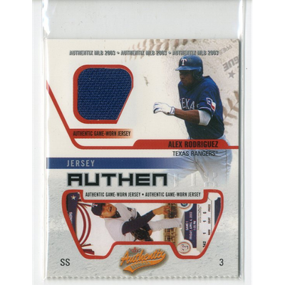 2003 Fleer Authentix Game Jersey #AR Alex Rodriguez
