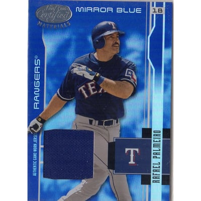 2003 Leaf Certified Materials Mirror Blue Materials #186 Rafael Palmeiro Jsy/100