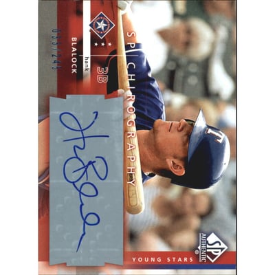 2003 SP Authentic Chirography Young Stars #HB Hank Blalock/245