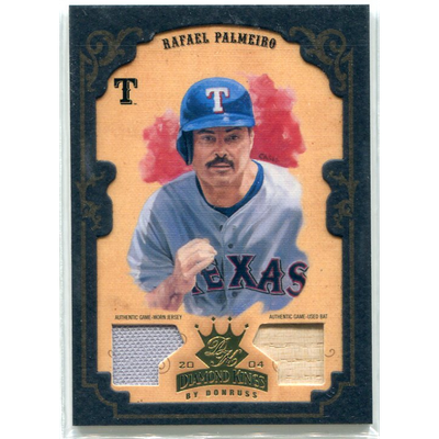 2004 Diamond Kings DK Materials Framed Gold #39 Rafael Palmeiro Bat-Jsy/50