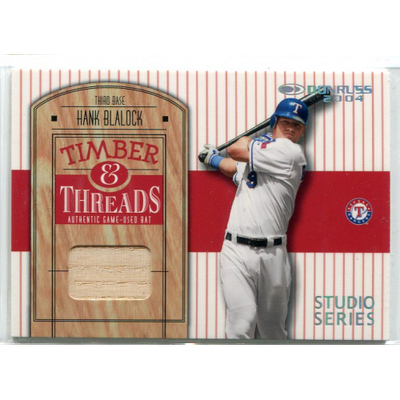 2004 Donruss Timber and Threads Studio Series #TT24 Hank Blalock Bat