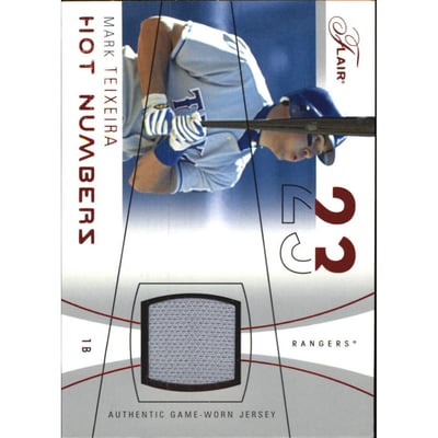 2004 Flair Hot Numbers Game Used Red #MT Mark Teixeira